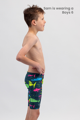 Boys Swim Jammer - Chlorine Resistant Swimwear - Cool Fish